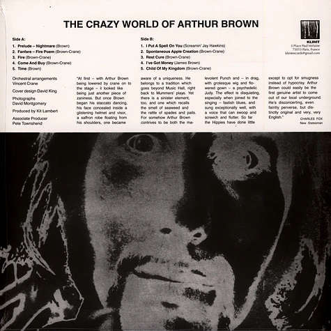 Crazy World Of Arthur Brown - Crazy World Of Arthur Brown Pink Vinyl Edition