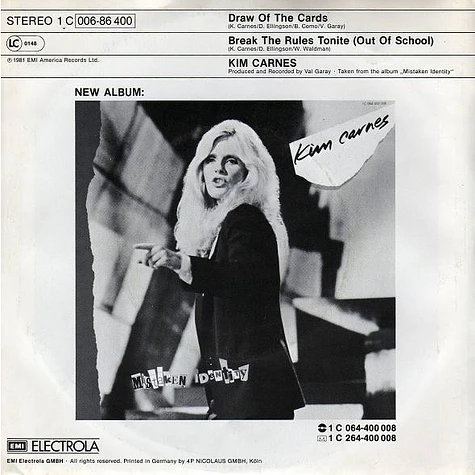 Kim Carnes - Draw Of The Cards