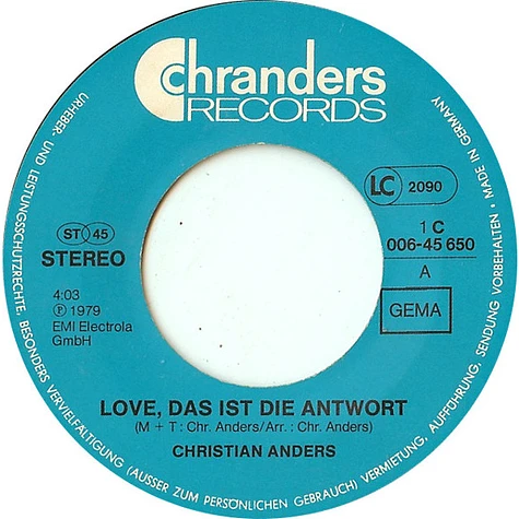 Christian Anders - Love, Das Ist Die Antwort