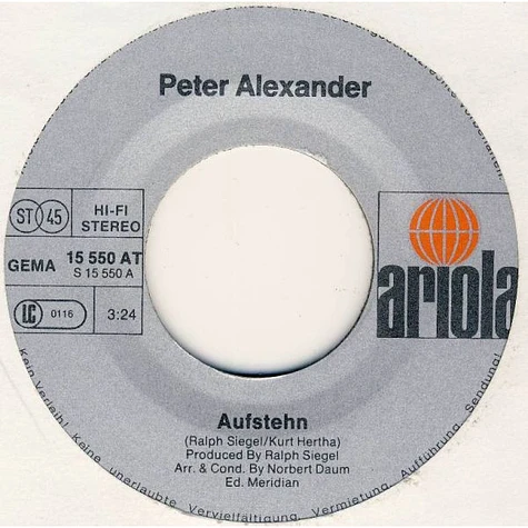 Peter Alexander - Aufstehn / Zurück Zur Erde