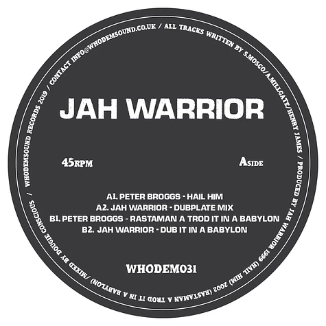 Jah Warrior / Peter Broogs - Whodem031 Clear Vinyl Edtion