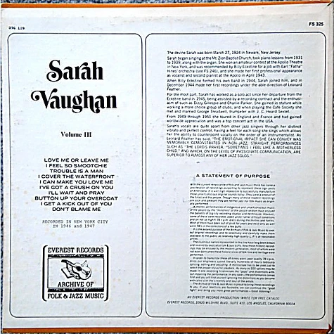 Sarah Vaughan - Volume III