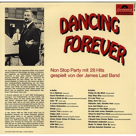 The James Last Band - Dancing Forever (Non Stop Party Mit 28 Hits Gespielt Von Der James Last Band)