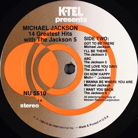 Michael Jackson With The Jackson 5 - 14 Original Greatest Hits With The Jackson 5