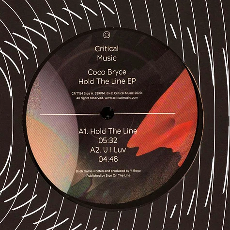 Coco Bryce - Hold The Line EP Black Vinyl 2025 Repress