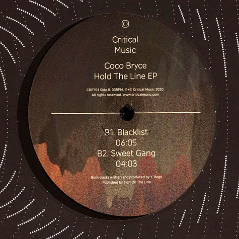 Coco Bryce - Hold The Line EP Black Vinyl 2025 Repress