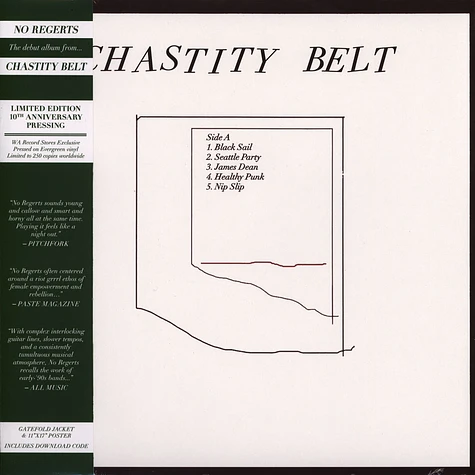 Chastity Belt - No Regerts 10th Anniversary Evergreen Green Vinyl Edition