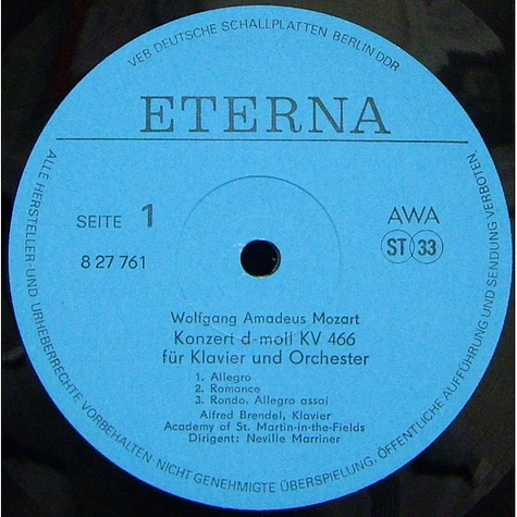 Wolfgang Amadeus Mozart - Alfred Brendel - The Academy Of St. Martin-in-the-Fields - Sir Neville Marriner - Klavierkonzerte D-moll Kv 466 / A-dur Kv 488