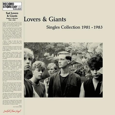 Sad Lovers & Giants - Singles Collection 1981-1983 Record Store Day 2025 Edition