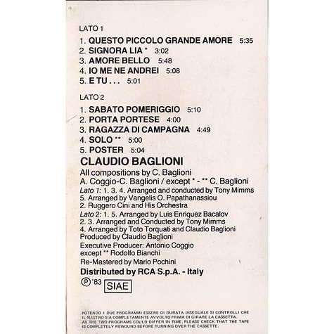 Claudio Baglioni - I Grandi Successi Di Claudio Baglioni