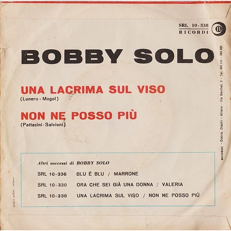 Bobby Solo - Una Lacrima Sul Viso