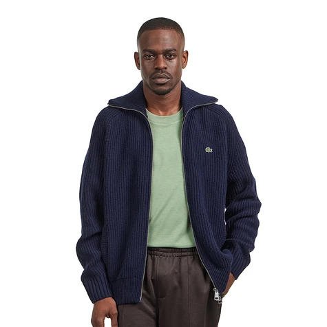 Lacoste - Ribbed Wool Zip Neck Sweater