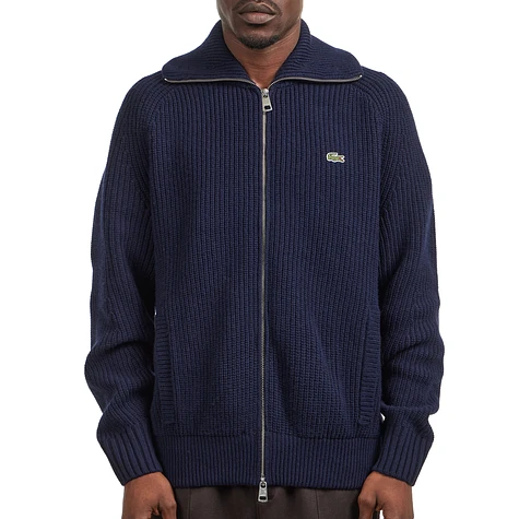 Lacoste - Ribbed Wool Zip Neck Sweater