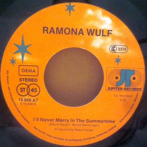 Ramona Wulf - Parlez-Moi D'Amour / I'll Never Marry In The Summertime