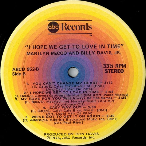 Marilyn McCoo & Billy Davis Jr. - I Hope We Get To Love In Time