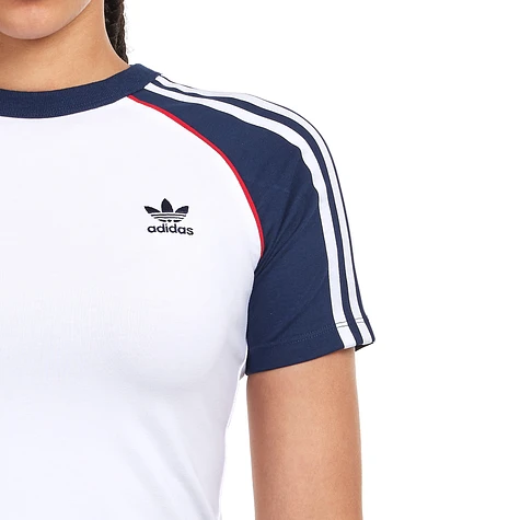 adidas - Adicolor 3 Stripes Raglan Slim T-Shirt (White