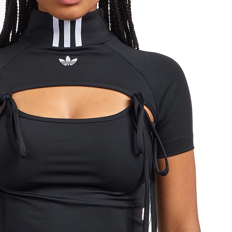 adidas - Ribbon Cut Out Crop Top (Black) | HHV
