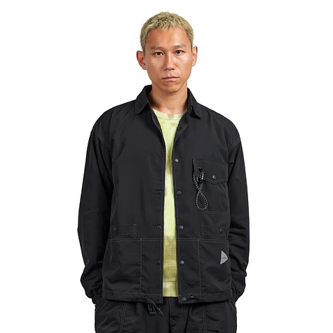 and wander - Crinkled Nylon Shirts Jacket (Black) | HHV