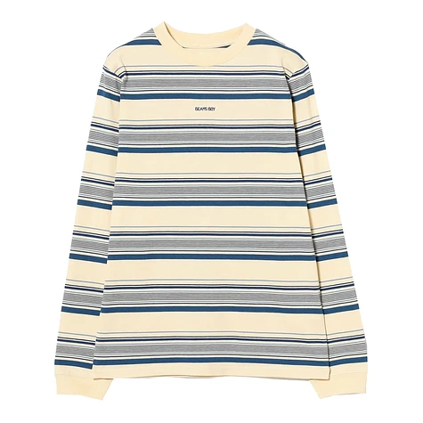 Beams Boy - Embroidery Stirpe Longsleeve Tshirt