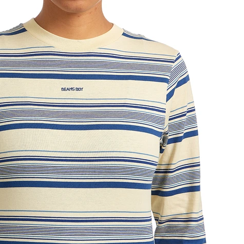 Beams Boy - Embroidery Stirpe Longsleeve Tshirt