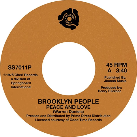 Brooklyn People - Peace And Love / Wreck Record Store Day 2025 Edition