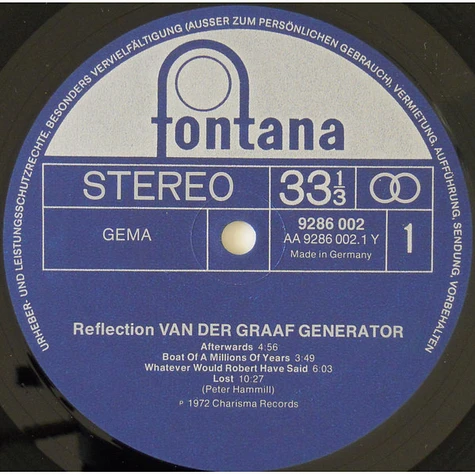 Van Der Graaf Generator - Reflection