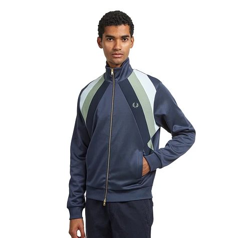 Fred Perry - Striped Panel Track Jacket (Dark Airforce) | HHV