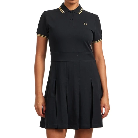 fred perry pleated dress Twin Tipped Fred Perry Dress - Black / White / White | Women's Dresses |  Polo Dresses & Shirt Dresses