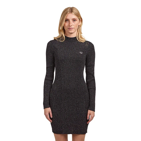 Argyle Fred Perry Jumper Dress Fred Perry X Amy Winehouse Foundation  Metallic Ribbed Dress (Black) HHV