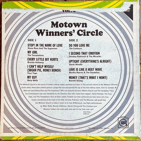 V.A. - Motown Winners' Circle - No. 1 Hits, Volume 2