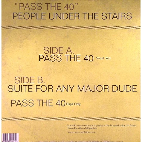 People Under The Stairs - Pass The 40