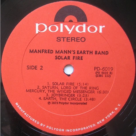 Manfred Mann's Earth Band - Solar Fire