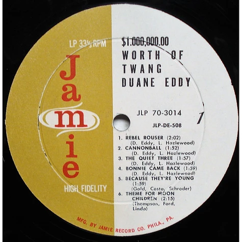 Duane Eddy And The Rebels - $1,000,000.00 Worth Of Twang