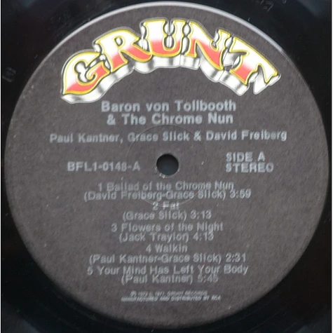 Paul Kantner, Grace Slick & David Freiberg - Baron Von Tollbooth & The Chrome Nun