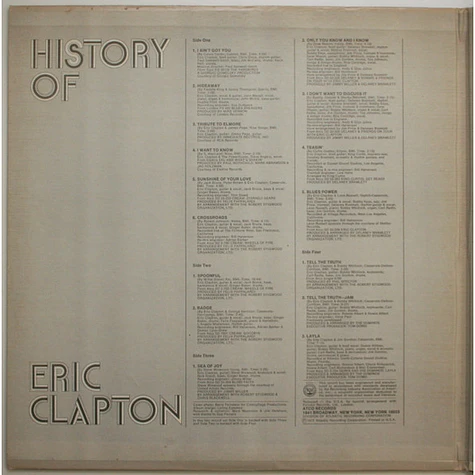 Eric Clapton - History Of Eric Clapton