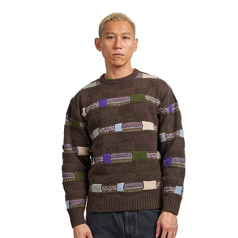 Beams Plus - Crew Jacquard Fair Isle Stripe 5G