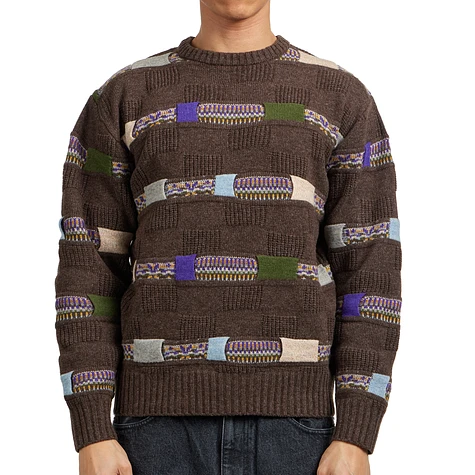 Beams Plus - Crew Jacquard Fair Isle Stripe 5G