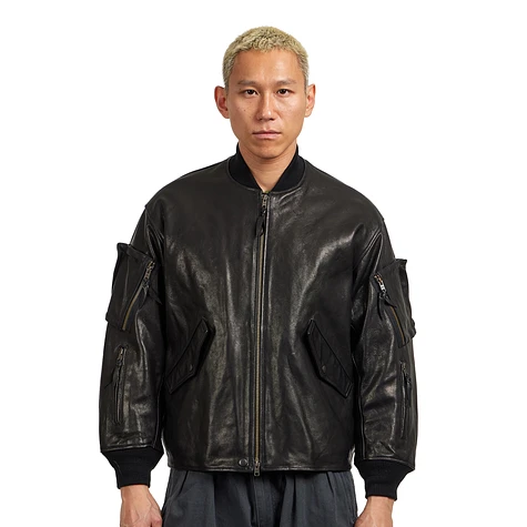 Beams Plus - Mil Flight Jacket Leather (Black) | HHV