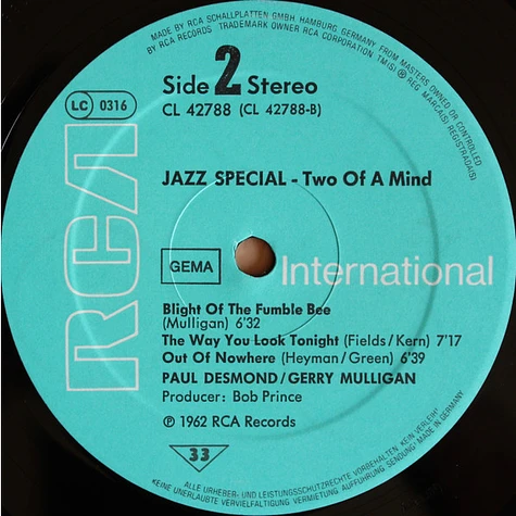 Paul Desmond / Gerry Mulligan - Two Of A Mind