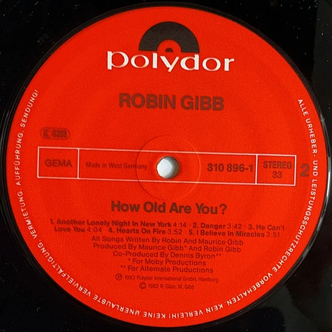 Robin Gibb - How Old Are You?