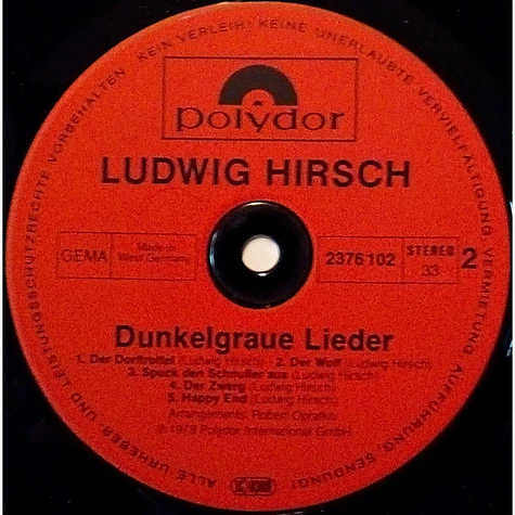 Ludwig Hirsch - Dunkelgraue Lieder