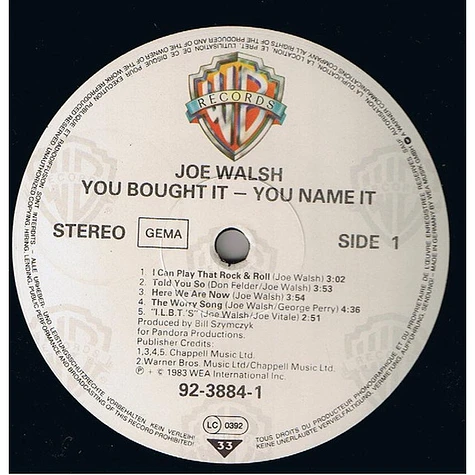 Joe Walsh - You Bought It - You Name It