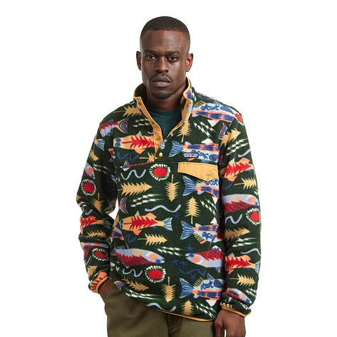 Patagonia Lightweight Synchilla Snap-T Pullover (Salmon Energy