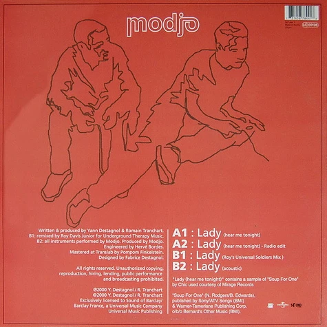 Modjo ‎- Lady (Hear Me Tonight) 12インチ Modjo - Lady (Hear Me Tonight) - Vinyl 12