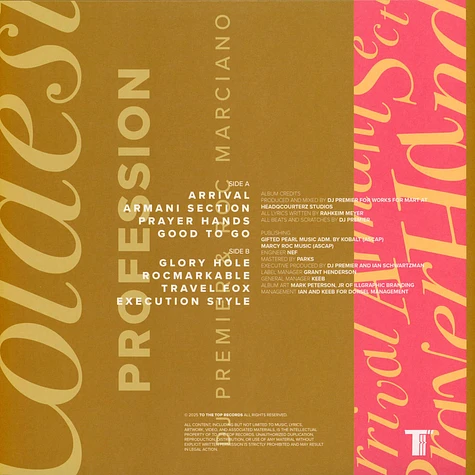 DJ Premier X Roc Marciano - The Coldest Profession Limited Pink
