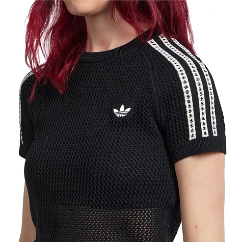 adidas - Knitted Crochet Cali Tee (Black) | HHV
