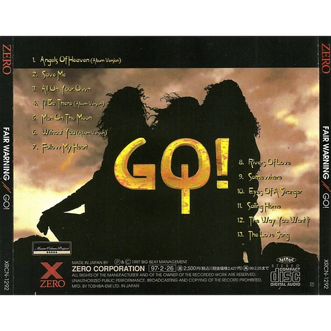 Fair Warning = Fair Warning - Go! = ゴー! - CD - 1997 - JP