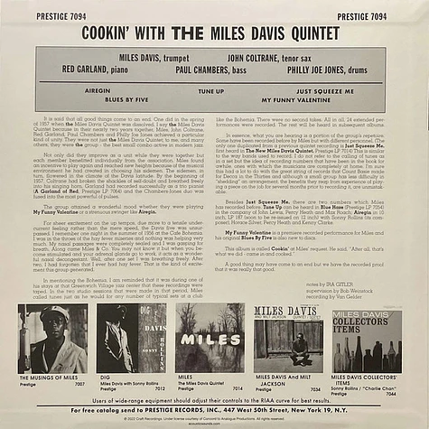 The Miles Davis Quintet - Cookin' With The Miles Davis Quintet