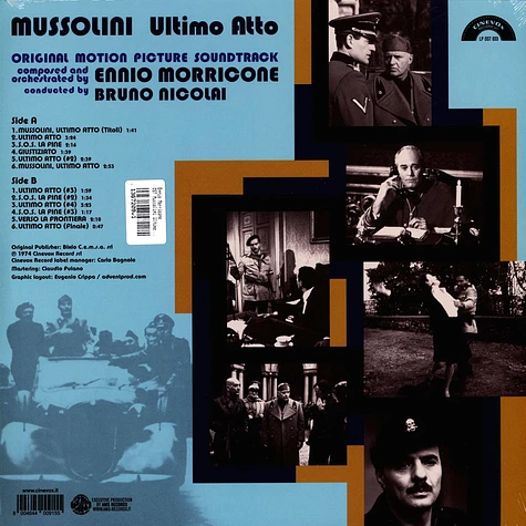 Ennio Morricone - OST Mussolini Ultimo Atto Blue Vinyl Edition
