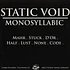Static Void - Monosyllabic